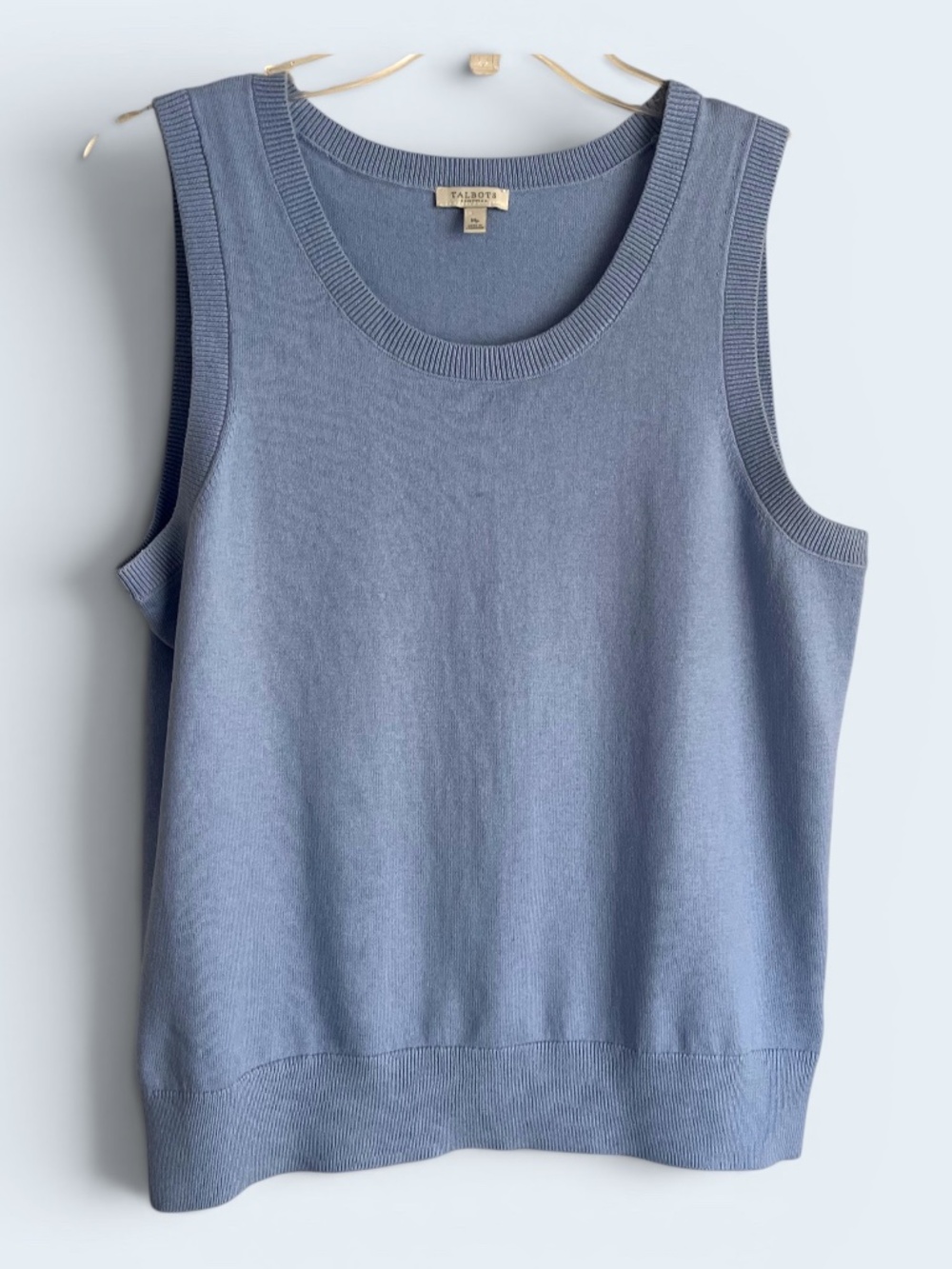 Talbots Cotton Blend Blue Sweater Tank Size MP